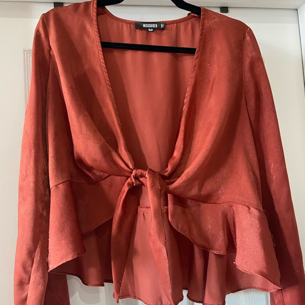 Misguided tie front top